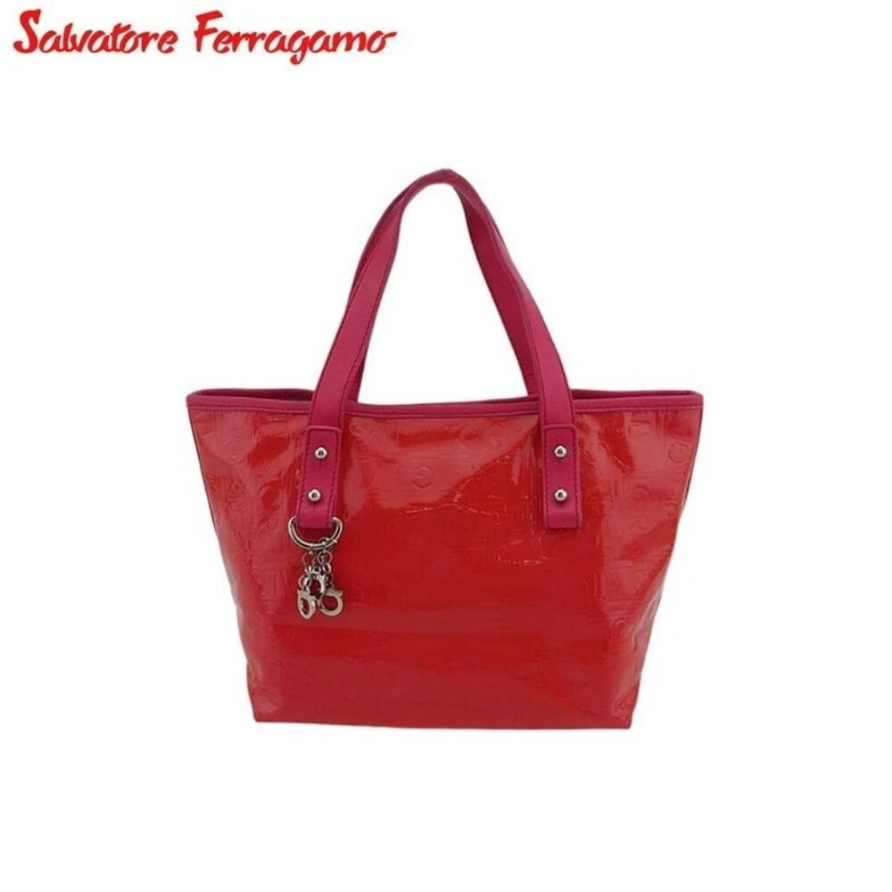 Salvatore Ferragamo Handbag Logo Pattern Authentic Use